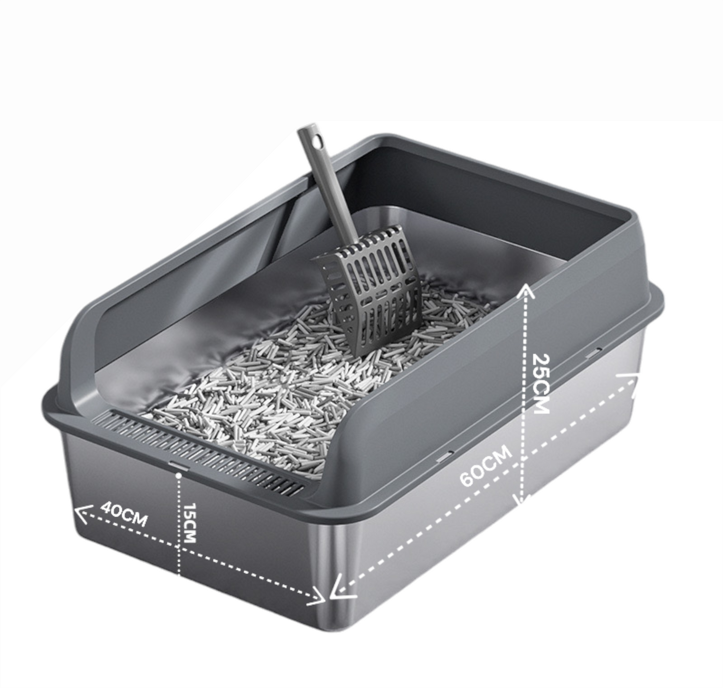 Premium Stainless Steel Cat Litter Box