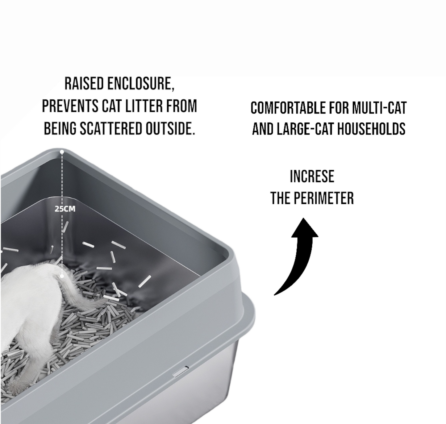 Premium Stainless Steel Cat Litter Box