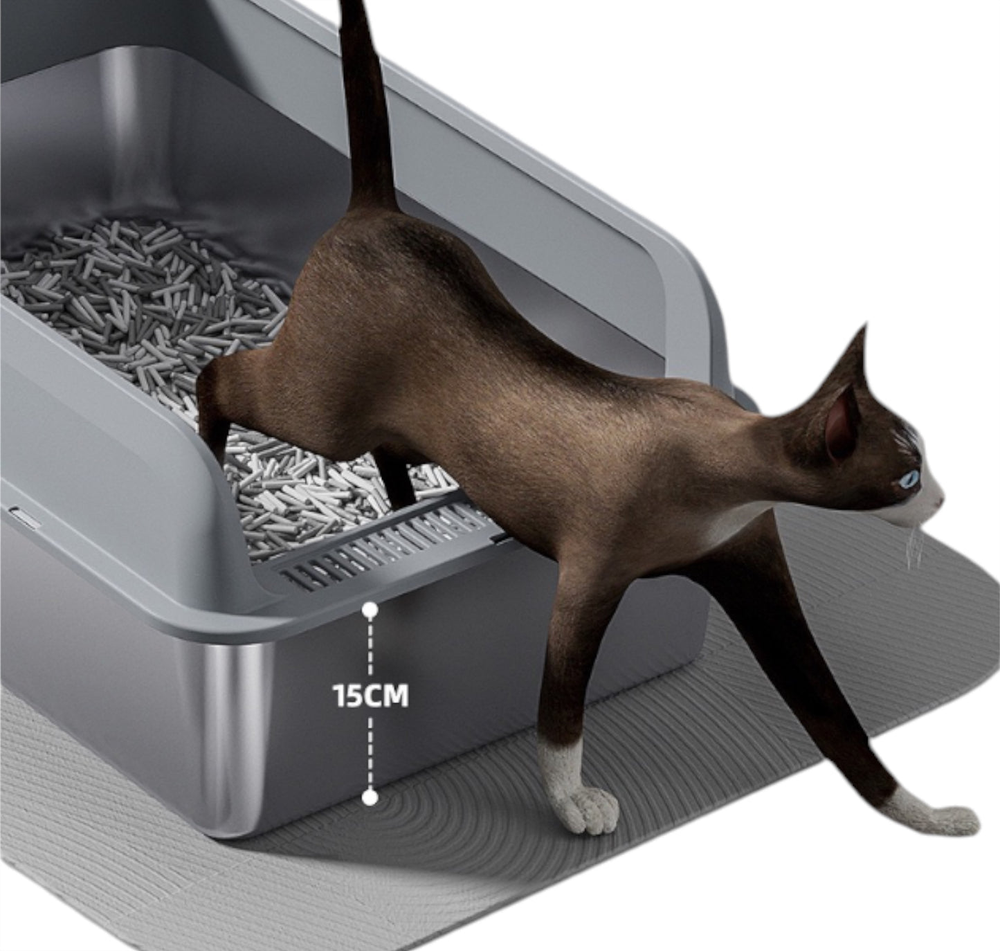 Premium Stainless Steel Cat Litter Box